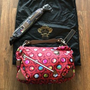 vintage orobianco silvestra nylon print shoulder bag with strap NEW